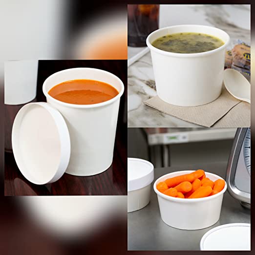 Disposable Container Box With Lids, Biodegradable paper Cover food storage Bowl, Take Away Box