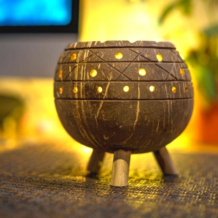 Planter / Tea Light Candle Holder - Coconut Shell