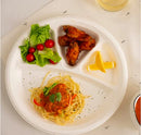 4 Compartment Round Disposable Plates, Sporks, Bagasse Plates, Party Disposal Thali White