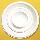10 Inch Round Disposable Bagasse Plates Bowls Party Disposal, White