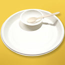 12 Inch Round Disposable Plates, Bowls & Spoons, Bagasse Plates Bowls, White