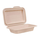 Disposable Clamshell, Hard Food Box, Brown, Biodegradable Takeaway corn starch Container with attached Lid