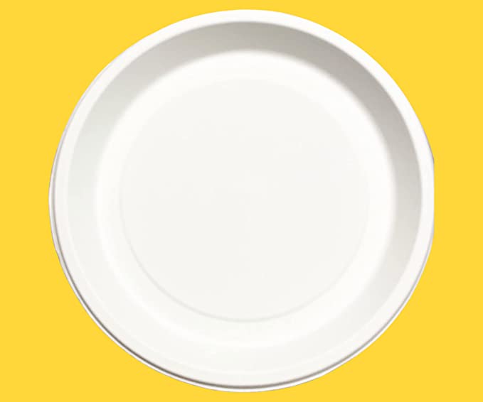 12 Inch Round Disposable Bagasse Plates Bowls, White