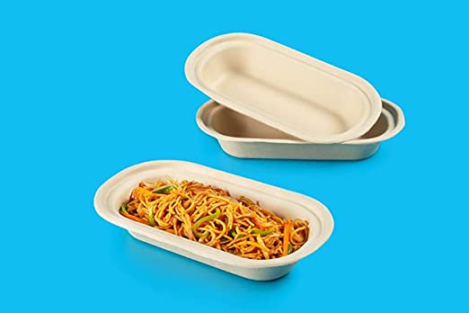500 ML Disposable Containers Box With Lids, Biodegradable Bagasse Paper food storage Disposal , Take Away Box, Kitchen, Parties, , Delivery, Packaging, Cover