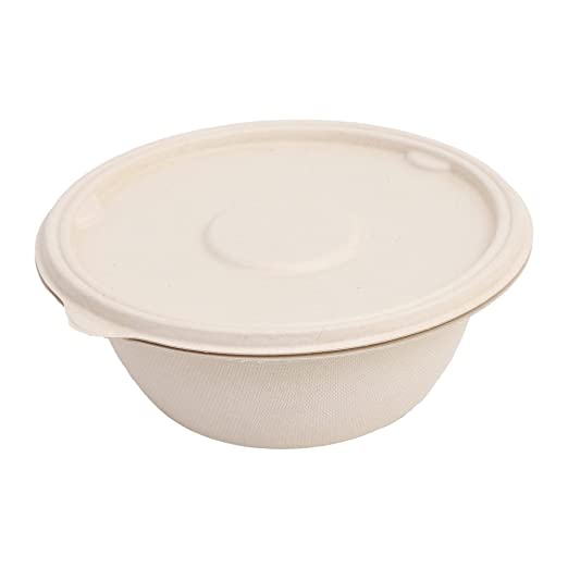750 ML Disposable Containers Box With Lids, Biodegradable Bagasse food Cover storage Bowl ,Take Away Box, Kitchen, Parties, Restaurants, Delivery, Disposal