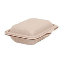 Disposable Clamshell 600 ML, Hard Food Box, Brown, Biodegradable Takeaway corn starch Container with attached Lid