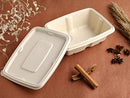 Disposable Containers Box With Lids, Biodegradable Bagasse food Cover storage Bowl ,Take Away Box, Kitchen, Parties, Restaurants, Delivery, Disposal, Brown