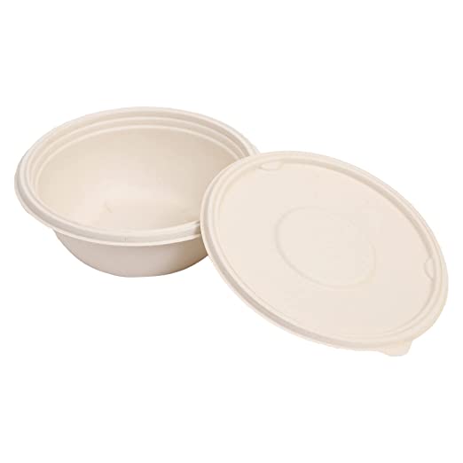 1000ML Disposable Containers Box With Lids, Biodegradable Bagasse food Cover storage Bowl ,Take Away Box, Kitchen, Parties, Restaurants, Delivery, Disposal