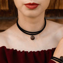 4 Elements Leather Choker - Fire - Dark Wood