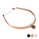 4 Elements Leather Choker - Air - Dark Wood