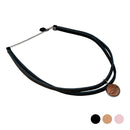 4 Elements Leather Choker - Water - Dark Wood