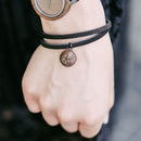 4 Elements Leather Bracelet - Air - Dark Wood