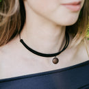 4 Elements Leather Choker - Earth - Dark Wood