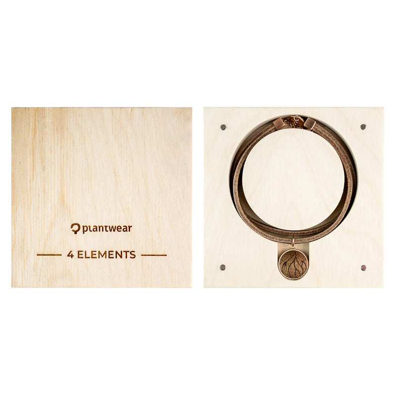Leather Bracelet – 4 Elements – Fire – Dark Wood