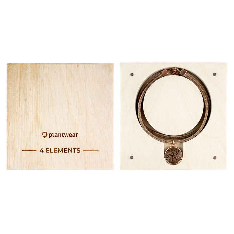 4 Elements Leather Bracelet - Air - Dark Wood