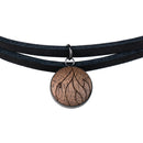 4 Elements Leather Choker - Fire - Dark Wood