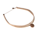 4 Elements Leather Choker - Water - Dark Wood