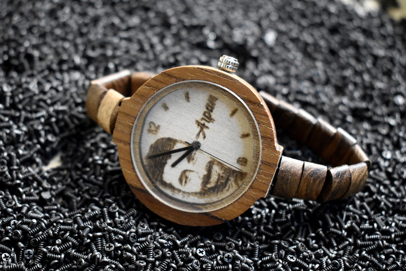 Gauntlet Bracelet Watch Teak wood
